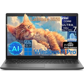 كمبيوتر محمول Dell Latitude 3550 15 مقاس 15.6 بوصة FHD Business AI، Intel 12-Core Ultra 7 155U (Beat i7-1355U)، ذاكرة الوصول العشوائي DDR5 سعة 32 جيجابايت، 1 تيرابايت PCIe SSD، WiFi 6، BT 5.3، لوحة مفاتيح بإضاءة خلفية، قارئ بصمات الأصابع، Windows 11 Pro in Kuwait