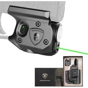 WARRIORLAND مسدس ضوء ليزر وحافظة مناسبة لـ Sig P365/ P365X/ P365XL، ضوء سلاح تكتيكي مدمج بمشغل 150 لومن مع مصباح LED أخضر ليزر أبيض وحافظة IWB، مؤشر الطاقة in Kuwait