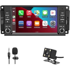 ستيريو سيارة لسيارة Jeep Wrangler JK Radio 2007-2018 Chrysler Dodge Ram 1500 مع CarPlay اللاسلكي وAndroid Auto، شاشة لمس 7 بوصة لراديو السيارة Jeep مع WiFi GPS FM Bluetooth SWC (بدون ملحقات) in Kuwait