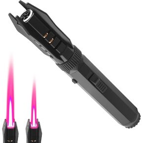 Torch Cool Lighter, Windproof Refillable Butane Jet Flame Lighters, 360° Inverted Ignition, Safety Lock, Adjustable Straight Flame for Candles BBQ Baking, Camping, Gift(Silver) in Saudi Arabia