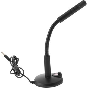 BESPORTBLE Desktop 3.5mm Computer Microphone with Base for Voice Chat Recording, Versatile Plastic Game Mic for Laptop and Meeting Use, Black in Kuwait