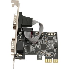 Dual Port PCI Express RS232 DB9 Serial Port Card, 2 PCI Express 1.0 x 1 Industrial Converter Adapter Controller for Desktop PC with ASIX AX99100, ARM Platforms in Kuwait