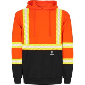 BOCOMAL FR Hoodies Pullover High Visibility 7.5oz Lightweight Non Fleece Hi vis Flame Resistant Reflective Hooded Sweatshirts in Saudi Arabia