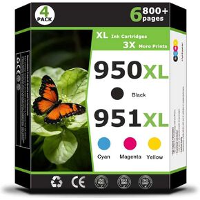 950XL 951XL Ink Cartridges Compatible for HP 951 XL for HP 950 xl Printer Ink 950 951 ink combo pack Work with OfficeJet Pro 8100 8600 8610 8615 8620 8625 8630 8660 251dw 271dw 276dw Printer(4 Pack) in Kuwait