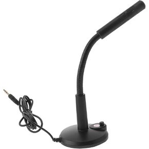 HOMSFOU Computer Microphone 3.5mm Interface Desktop Microphone with Base Portable Mic for Voice Chat and Live Streaming Compatible with Laptop Black in Saudi Arabia