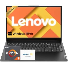 Lenovo V15 15.6 بوصة FHD كمبيوتر محمول للأعمال | معالج AMD رباعي النواة | ذاكرة الوصول العشوائي DDR5 سعة 16 جيجابايت | SSD سعة 256 جيجابايت | Copilot AI | النوع C | عمر بطارية يصل إلى 15 ساعة | Windows 11 Pro | WOWPC Recovery USB in Kuwait
