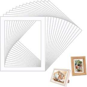 15 Pack White Pre-Cut 8x10 Picture Mounts for 7x9 Pictures Display, Frame Matted Photo Frame Mat Acid-Free Picture Mats Bevel Photo Board Show for Photos, Prints, Artworks in Kuwait
