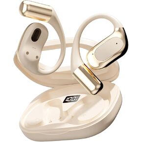 Open Ear Headphones Bluetooth Wireless Over Ear Earbuds with Ergonomic Earhook Ear Buds, Led Power Display,48h Playtime，Ipx6 Waterproof Comfortable for Workout，Cycling，Running (Skin) in Saudi Arabia