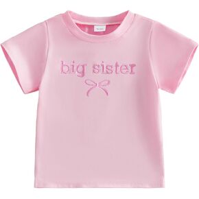 GOOCHEER Big Sister Little Sister Matching Outfit Baby Girl Short Sleeve Romper Toddler Girl T-Shirt Tops in Saudi Arabia