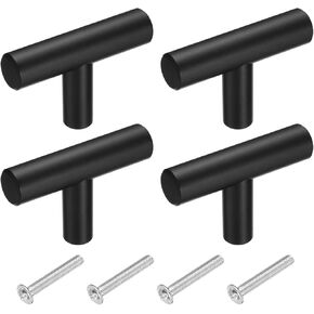 uxcell 8Pcs Cabinet Knobs, 1.95" Solid Drawer Knobs Single Hole Aluminum Alloy Cabinet Handles Pulls with Screws for Kitchen Cabinets Bedroom Dresser Wardrobe, Black in Saudi Arabia
