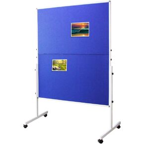 Cork Felt Bulletin Board with Stand, 70 x 36 Inches Large Reversible Colorful Notice Board(Green Leaf Design), Aluminum Frame Double-Sided, Cork Board for Office, School, Home in Saudi Arabia