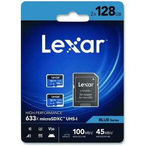 بطاقة ذاكرة Lexar LXRLSDMI128B2U6 MicroSDXC مع محول in Saudi Arabia