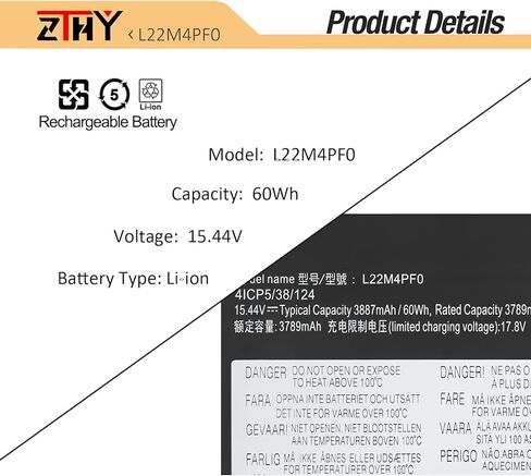 استبدال بطارية الكمبيوتر المحمول L22M4PF0 L22C4PF1 لجهاز Lenovo Yoga Slim 6-14APU8 6-14IAP8 6-14IRH8 6-14IRP8 7-14IMH9 7-14IRP8 Series 5B11J63614 5B11N45328 L22C4PF0 L22D4PF0 L22D4PF1 L22M4PF1 15.44 فولت 60 وات في الساعة in Kuwait