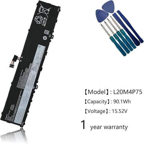 L20M4P75 Laptop Battery Replacement for Lenovo ThinkPad P1 ThinkPad X1 Extreme 4th 5th Gen Series L20D4P75 SB11B79216 5B11B79218 SB11B79215 5B11B79217 90.1Wh 5805mAh 15.52V in Saudi Arabia