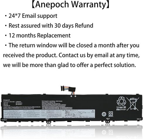 L20M4P75 Laptop Battery Replacement for Lenovo ThinkPad P1 ThinkPad X1 Extreme 4th 5th Gen Series L20D4P75 SB11B79216 5B11B79218 SB11B79215 5B11B79217 90.1Wh 5805mAh 15.52V in Saudi Arabia