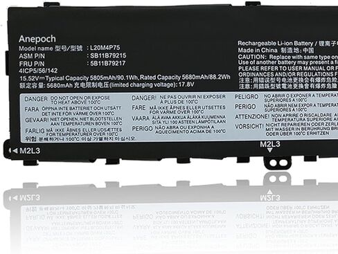 L20M4P75 Laptop Battery Replacement for Lenovo ThinkPad P1 ThinkPad X1 Extreme 4th 5th Gen Series L20D4P75 SB11B79216 5B11B79218 SB11B79215 5B11B79217 90.1Wh 5805mAh 15.52V in Saudi Arabia