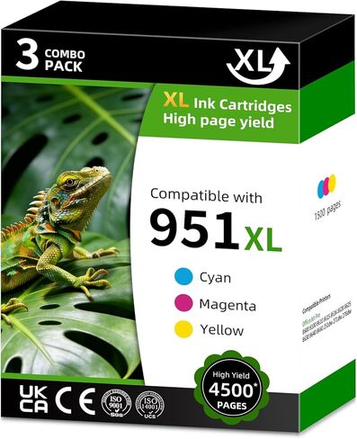 950XL/951XL High Yield Ink Cartridge Replacement for HP950XL/951XL HP950/951 950/951 XL Combo Pack Compatible with HP officejet pro 8600 8100 8610 8615 8616 8620 ( Black Cyan Magenta Yellow 4 Pack) in Kuwait
