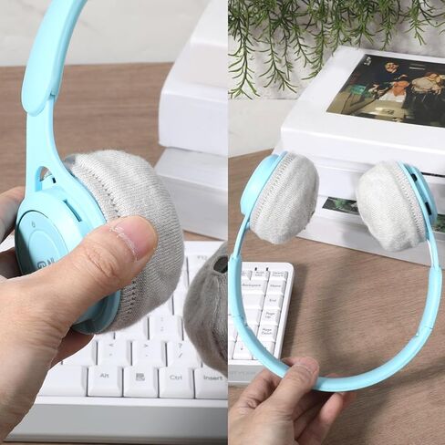Headphone Ear Covers Knit, 4pcs Black Washable Ear Pad Covers Stretchable Earcup Knit Cotton Headphone Protector Sweat Headset Cloth Fit 3.1" to 5.1''(Gray) in Saudi Arabia