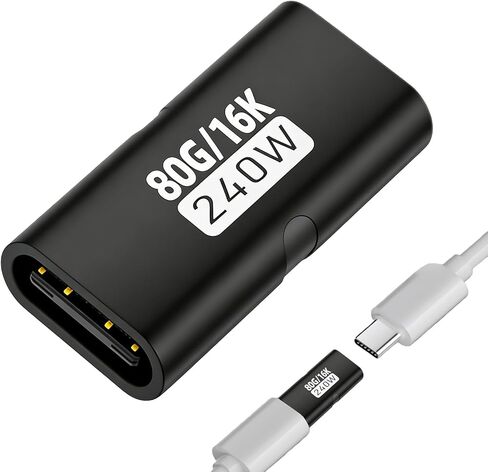 Genérico USB C أنثى إلى أنثى - محول طاقة 240 واط لأجهزة USB | محول عالي السرعة إلى C مع تصميم متين وشحن آمن ونقل البيانات لسطح المكتب، in Saudi Arabia