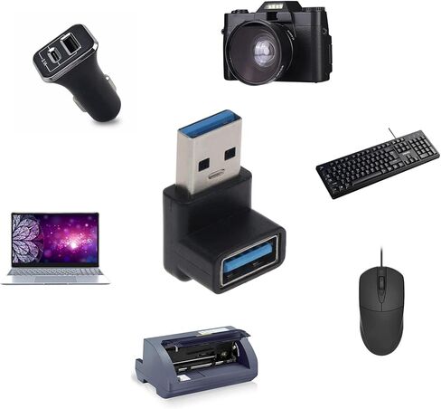 90 درجة يمين بيند Usb3.0 محول اتصال تمديد ذكر إلى أنثى للكمبيوتر المحمول يو القرص محول USB قابس USB لقابس السيارة in Kuwait