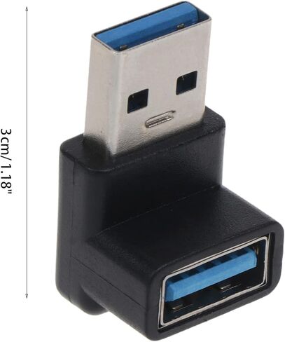 90 درجة يمين بيند Usb3.0 محول اتصال تمديد ذكر إلى أنثى للكمبيوتر المحمول يو القرص محول USB قابس USB لقابس السيارة in Kuwait