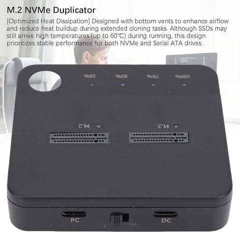Vikye NVMe SSD Cloner, 20Gbps M.2 Duplicator Dual SSD Enclosure, Serial ATA to NVMe Cloner Dock Support Offline Cloning UASP and Trim in Saudi Arabia