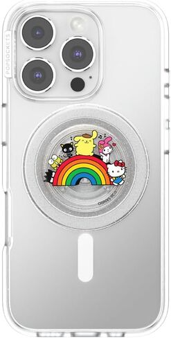 PopSockets Round Phone Grip Compatible with MagSafe, Adapter Ring Included, Phone Holder, Wireless Charging Compatible, Sanrio - Over The Rainbow Hello Kitty in Saudi Arabia