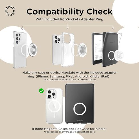 PopSockets Round Phone Grip Compatible with MagSafe, Adapter Ring Included, Phone Holder, Wireless Charging Compatible, Sanrio - Over The Rainbow Hello Kitty in Saudi Arabia