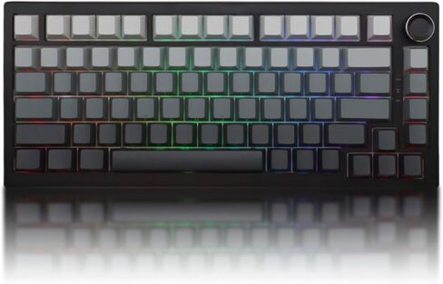 75% Gasket Mechanical Keyboard, Wireless Hotswap Linear Switch Gaming Keyboard with Rotary Knob, RGB Backlits (Black Gradient, White Switch) in Saudi Arabia