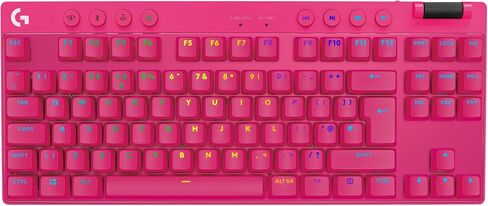 لوحة مفاتيح الألعاب اللاسلكية Logitech G PRO X TKL Lightspeed، تصميم محمول للغاية بدون مفتاح، LIGHTSYNC RGB، أغطية مفاتيح PBT، مفاتيح تعمل باللمس (GX Brown) - أرجواني in Saudi Arabia