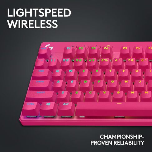 لوحة مفاتيح الألعاب اللاسلكية Logitech G PRO X TKL Lightspeed، تصميم محمول للغاية بدون مفتاح، LIGHTSYNC RGB، أغطية مفاتيح PBT، مفاتيح تعمل باللمس (GX Brown) - أرجواني in Saudi Arabia