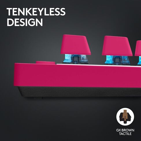 لوحة مفاتيح الألعاب اللاسلكية Logitech G PRO X TKL Lightspeed، تصميم محمول للغاية بدون مفتاح، LIGHTSYNC RGB، أغطية مفاتيح PBT، مفاتيح تعمل باللمس (GX Brown) - أرجواني in Saudi Arabia