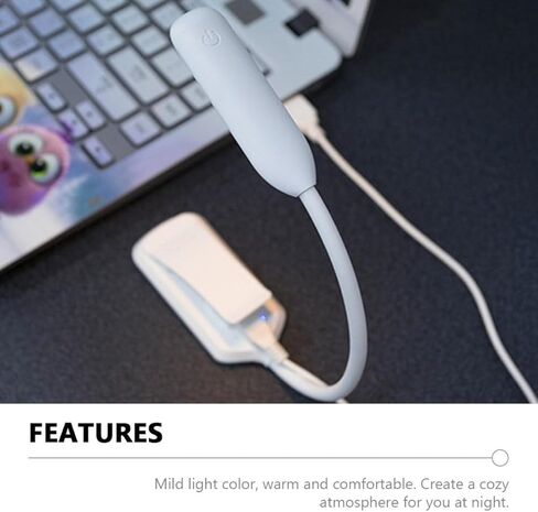 TOYANDONA USB Rechargeable LED Eye Protection Reading Lamp, Clip-on Night Studying Light, White 88x40x220mm, Desktop Book Light for Bedroom and Dorm Use in Saudi Arabia
