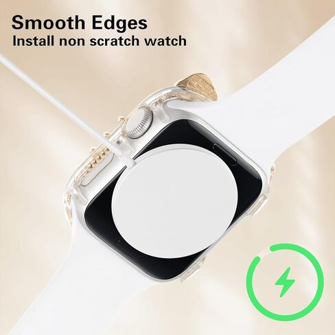 حافظة كارتون ممتصة للصدمات متوافقة مع غطاء ساعة ابل للنساء سلسلة iWatch 9 8 7 41 ملم 45 ملم، السلسلة 6 5 4 SE 2 40 ملم 44 ملم، غطاء وجه واقٍ لطيف على شكل قطة شفاف وواقي صلب من البولي كربونات in Kuwait