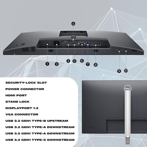 شاشات Dell P2725H مقاس 27 بوصة عالية الدقة (1920 × 1080) IPS LED بمعدل 100 هرتز (2X) إعداد شاشة مزدوجة، إطار نحيف، حامل قابل للإمالة + 2 × كابلات USB-C + مجموعة تنظيف in Saudi Arabia