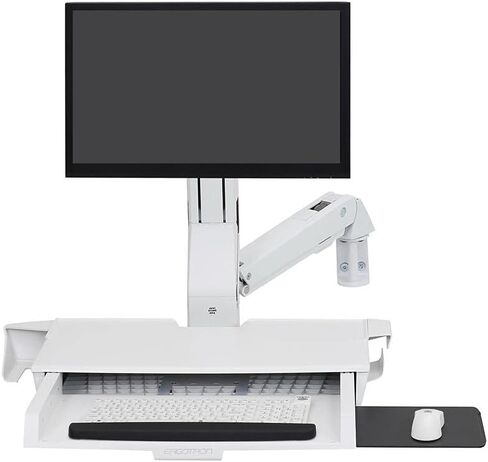 Ergotron StyleView Wall Mount for Monitor, Bar Code Scanner, Keyboard, Wrist Rest, Mouse - White - 1 Display(s) Supported24 Screen Support - 32 lb Load Capacity - 75 x 75, 100 x 100 VESA Standard in Saudi Arabia