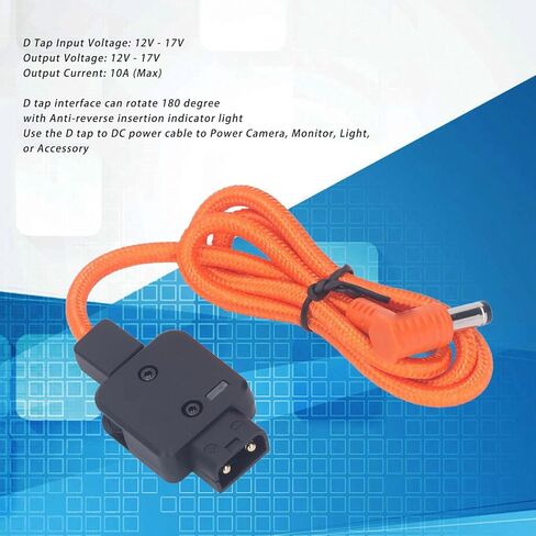 كابل طاقة D Tap to DC، سلك طاقة 5.5 × 2.5 مم 60 سم 10 أمبير لشاشة الكاميرا، مع واجهة قابلة للدوران 180 درجة in Saudi Arabia