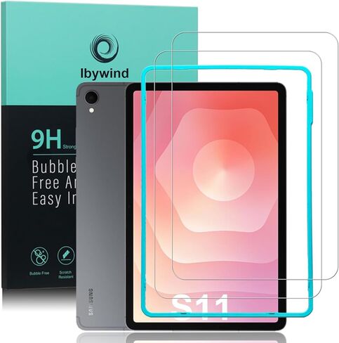 واقي شاشة Ibywind لهاتف Samsung Galaxy Tab S11، عبوتان، زجاج مقسى بصلابة 9H مع إطار محاذاة، تغطية كاملة، خالي من الفقاعات، فتح بصمات الأصابع، مقاوم للخدش in Kuwait