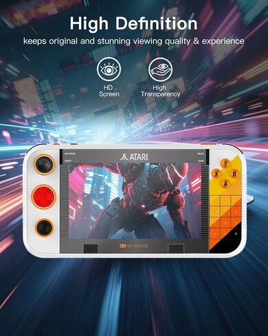 واقي شاشة مكون من قطعتين لجهاز My Arcade Atari Gamesstation Go، وحدة تحكم الألعاب المحمولة، شفاف، فيلم مرن، صديق للحافظة، لجهاز My Arcade Atari Gamesstation Go، وضوح عالي الدقة in Kuwait