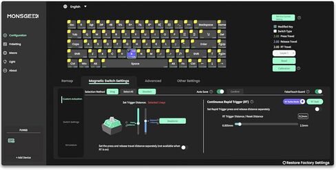MONSGEEK FUN68 Rapid Trigger Gaming Keyboard 8k SP HE Wired 65% Black Keyboard, Glare Magnetic Switch in Saudi Arabia