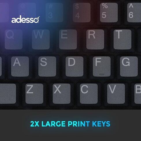 لوحة مفاتيح ميكانيكية سلكية Adesso EasyTouch 130SB مع مفاتيح حمراء، قارئ بطاقات ذكية مدمج، مفتاح التشغيل السريع Copilot AI، 2X أغطية مفاتيح مطبوعة كبيرة، 104 مفتاح بالحجم الكامل لأجهزة الكمبيوتر التي تعمل بنظام Windows in Kuwait