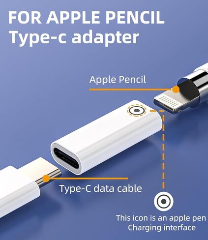 Lightning to USB C Adapter for Apple Pencil 1st Generation Charger for Ipad (2Pack) Charging Male Connector Adapeter Gen MFi Certified Cable Accessories Alternative Convert for iPhone Plug in Saudi Arabia