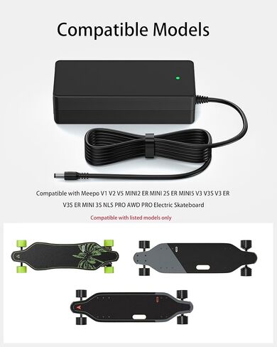 شاحن لوح التزلج الكهربائي VHBW 42V 2A متوافق مع Meepo V1 V2 V5 MINI2 ER MINI 2S ER MINI5 V3 V3S V3 ER V3S ER MINI 3S NLS PRO AWD PRO لوح التزلج الكهربائي، in Kuwait