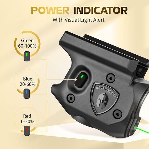 WARRIORLAND مسدس ضوء ليزر وحافظة مناسبة لـ Sig P365/ P365X/ P365XL، ضوء سلاح تكتيكي مدمج بمشغل 150 لومن مع مصباح LED أخضر ليزر أبيض وحافظة IWB، مؤشر الطاقة in Kuwait