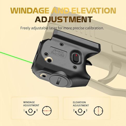 WARRIORLAND مسدس ضوء ليزر وحافظة مناسبة لـ Sig P365/ P365X/ P365XL، ضوء سلاح تكتيكي مدمج بمشغل 150 لومن مع مصباح LED أخضر ليزر أبيض وحافظة IWB، مؤشر الطاقة in Kuwait