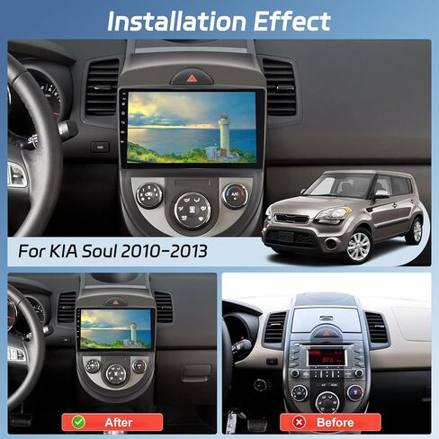 [2+64G] NHOPEEW Car Radio for KIA Soul 2010-2013 - Wireless CarPlay and Android Auto - 9 Inch Touchscreen Android Car Stereo with DSP/WiFi/GPS/Bluetooth/SWC/Mirror Link + AHD Backup Camera in Saudi Arabia