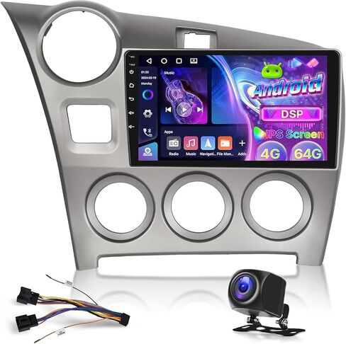 [4+64G] Upgrade Car Stereo for Pontiac Vibe 2009 2010: 9 inch IPS Touchscreen Android Radio - Wireless Carplay & Android Auto, 5G/WiFi, Custom Homepage, Multiple UI, DSP/EQ, SWC + AHD Backup Camera in Saudi Arabia