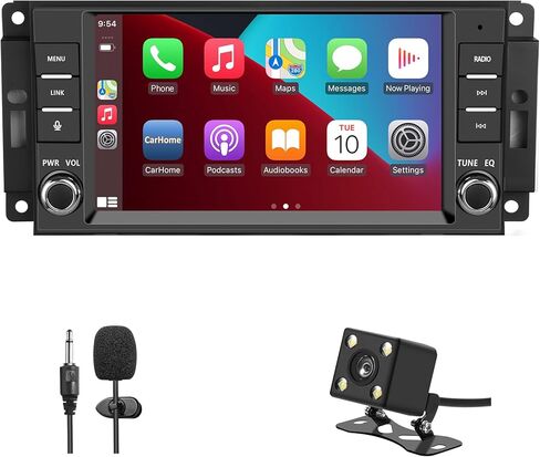Car Stereo for Jeep Wrangler JK Radio 2007-2018 Chrysler Dodge Ram 1500 with Wireless CarPlay & Android Auto, 7 Inch Touch Screen for Jeep Car Radio with WiFi GPS FM Bluetooth SWC（No Accessories） in Kuwait