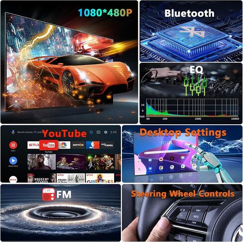 Car Stereo for Jeep Wrangler JK Radio 2007-2018 Chrysler Dodge Ram 1500 with Wireless CarPlay & Android Auto, 7 Inch Touch Screen for Jeep Car Radio with WiFi GPS FM Bluetooth SWC（No Accessories） in Kuwait