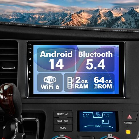 راديو سيارة Android 14 لـ 2+32G Toyota Sienna 2015-2018 9 بوصات ستيريو سيارة تعمل باللمس مع Carplay Android Auto Backup Camera Mirror Link GPS Navigation WiFi Bluetooth FM عناصر التحكم في عجلة القيادة in Kuwait